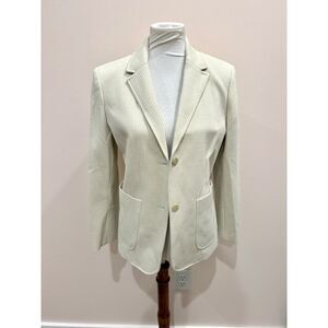 Theory Blazer Jacket in Cream Ecru Knit 10 NWOT
